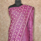 PURPLE WITH BEIGE KUTCH EMBROIDERY TUSSAR SILK SAREE