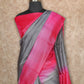 GREY AND MAGENTA WITH TINY GOLD ZARI BUTTIES TUSSAR SILK SAREE