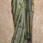 OLIVE GREEN WOVEN WITH GEOMETRIC DESIGNS IN GOLD ZARI TUSSAR SILK SAREE