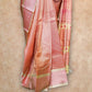 PEACH LIGHTWEIGHT WITH PINK AND GOLD THREADWORK KANCHIPURAM SAREE