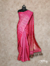 PINKISH PEACH WITH GREY CHECKS AND TINY GOLD DOTS TUSSAR SAREE