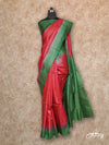 RUST AND OLIVE GREEN WITH TINY GOLD ZARI BUTTIES TUSSAR SILK SAREE