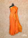 LIGHT ORANGE WITH GOLD AND LIGHT ORANGE BROCADE BLOUSE PURE CHIFFON SAREE