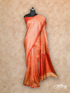 PEACH LIGHTWEIGHT WITH ORANGE PRINT TUSSAR SILK SAREE