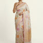 Beige Banarasi Khaddi Georgette Saree with Multicolored Floral Designs – Czarina Designer Wear Boutique, Trivandrum