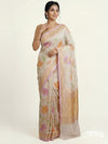 Beige Banarasi Khaddi Georgette Saree with Multicolored Floral Designs – Czarina Designer Wear Boutique, Trivandrum