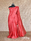 RED WITH GOLDEN ZARI DOTS TUSSAR SILK SAREE