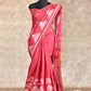 RED WITH SHIBORI CRAFT, KANTA EMBROIDERY TUSSAR SILK SAREE