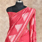 RED WITH SHIBORI CRAFT, KANTA EMBROIDERY TUSSAR SILK SAREE