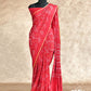 RED WITH INTRICATE BANDHINI DESIGNS CREPE SILK SAREE