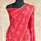 RED WITH INTRICATE BANDHINI DESIGNS CREPE SILK SAREE
