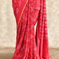 RED WITH INTRICATE BANDHINI DESIGNS CREPE SILK SAREE
