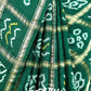 GREEN WITH GHARCHOLA, BANDHINI DESIGN GAJJI SILK SAREE