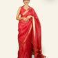 RED WITH GOLD ZARI BORDER AND PALLU TUSSAR KOTA SAREE