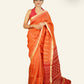 ORANGE WITH RED PALLU AND BLOCK PRINTED DESIGNS COTTON KOTA SAREE