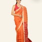 ORANGE WITH RED PALLU AND BLOCK PRINTED DESIGNS COTTON KOTA SAREE