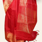 RED WITH GOLD ZARI BORDER AND PALLU RAW SILK SAREE