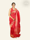 RED WITH GOLD ZARI BORDER AND PALLU RAW SILK SAREE