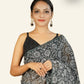 BLACK WITH WHITE CHIKANKARI EMBROIDERY KOTA SAREE