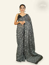 BLACK WITH WHITE CHIKANKARI EMBROIDERY KOTA SAREE