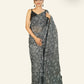 BLACK WITH WHITE CHIKANKARI EMBROIDERY KOTA SAREE