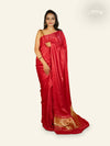RED WITH GOLDEN ZARI PALLU MODAL SILK SAREE