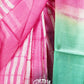 MAGENTA SHIBORI PRINTED WITH SHADED GREEN PALLU TUSSAR SAREE
