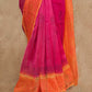 MAGENTA AND ORANGE COMBINATION SUPERNET WITH CROCHET EMBROIDERY KOTA SAREE