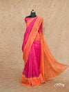 MAGENTA AND ORANGE COMBINATION SUPERNET WITH CROCHET EMBROIDERY KOTA SAREE