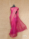 BRIGHT PINK HANDWOVEN KANCHI COTTON SAREE