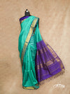 SEA GREEN AND PURPLE COLOUR SILK COTTON SARI