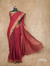 MAROON HAND-WOVEN KANCHI COTTON SAREE