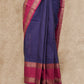 NAVY BLUE AND MAGENTA HAND-WOVEN KANCHI COTTON SAREE
