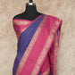 NAVY BLUE AND MAGENTA HAND-WOVEN KANCHI COTTON SAREE