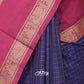 NAVY BLUE AND MAGENTA HAND-WOVEN KANCHI COTTON SAREE