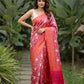 Magenta And Cream Floral Printed Tussar Silk Saree – Czarina Designer Wear Boutique, Trivandrum
