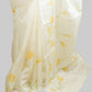 OFF-WHITE SILK ORGANZA SAREE WITH YELLOW HAND-PAINTED FLORAL DESIGNS