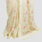 OFF-WHITE ORGANZA SAREE WITH FLORAL EMBROIDERY, SEQUINS, AND THREAD WORKED BORDER