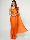 LIGHT ORANGE WITH GOLD AND LIGHT ORANGE BROCADE BLOUSE PURE CHIFFON SAREE