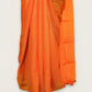 LIGHT ORANGE WITH GOLD AND LIGHT ORANGE BROCADE BLOUSE PURE CHIFFON SAREE