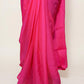 MAGENTA WITH GOLD AND MAGENTA BROCADE BLOUSE PURE CHIFFON SAREE