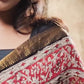 MAROON BLOCK PRINTED MAHESWARI SAREE