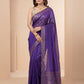 Purple Bailou Saree with Embedded Sequins