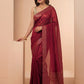 Rustish Red Bailou Saree with Embedded Sequins – Czarina Designer Wear Boutique, Trivandrum