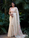 Off White Organza Saree with Multicoloured 3D Appliqué Work – Czarina Designer Wear Boutique, Trivandrum