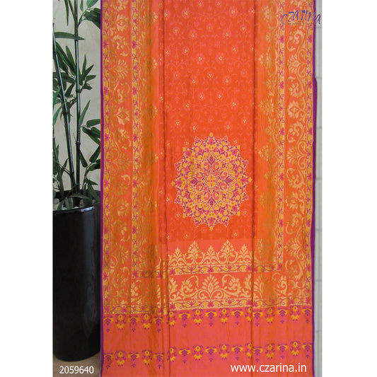 ORANGE VIOLET BANARASI SILK SAREE