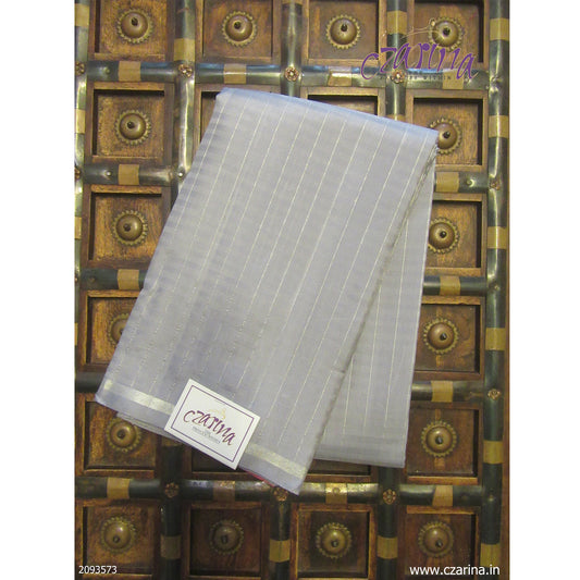 CLOUD GREY PINK SILVER KANCHIPURAM SILK SAREE